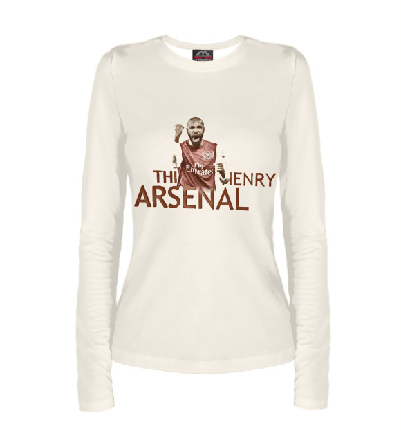 Женский лонгслив с изображением FC Arsenal - Тьерри Анри цвета Белый