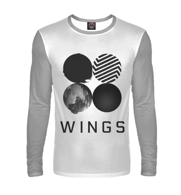 Мужской лонгслив с изображением Wings BTS цвета Белый
