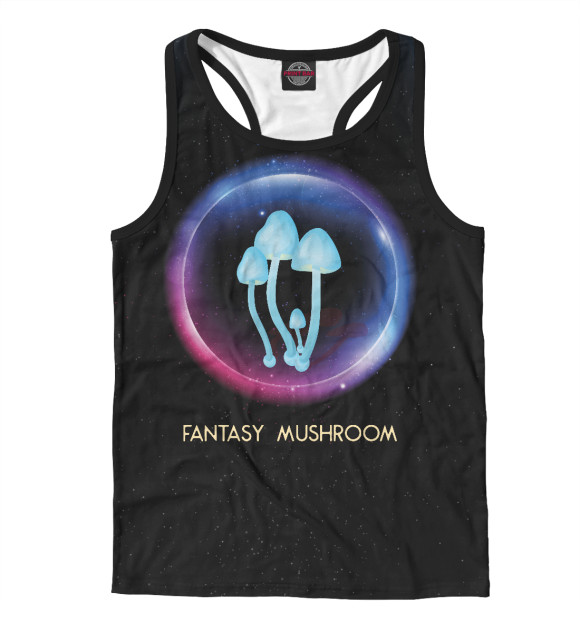 Мужская майка-борцовка с изображением Fantasy mushroom цвета Белый