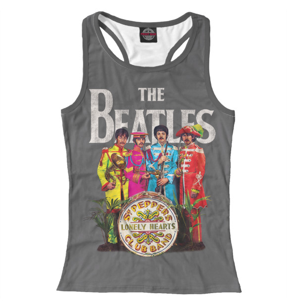 Женская майка-борцовка с изображением The Beatles цвета Белый