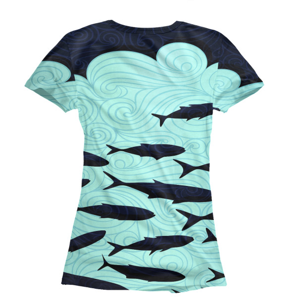 Женская футболка с изображением Океан цвета Белый