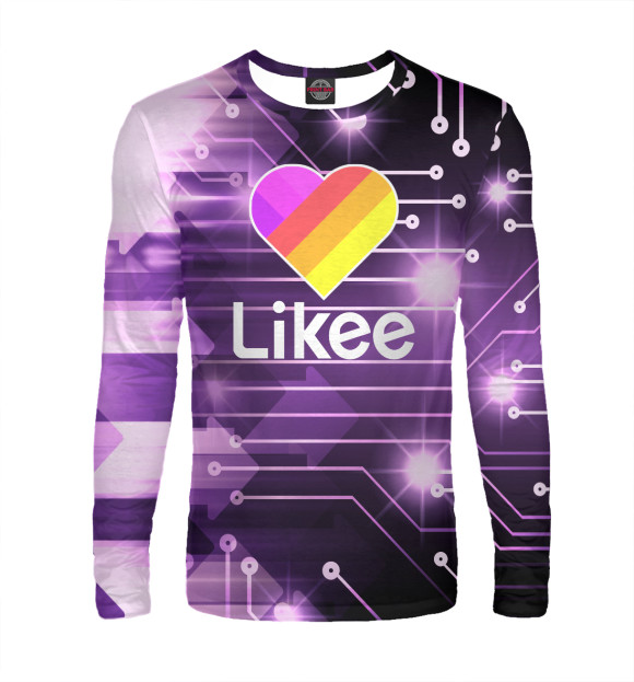 Мужской лонгслив с изображением Likee цвета Белый