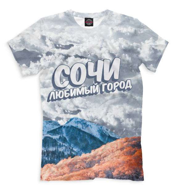 Мужская футболка с изображением Сочи цвета Молочно-белый