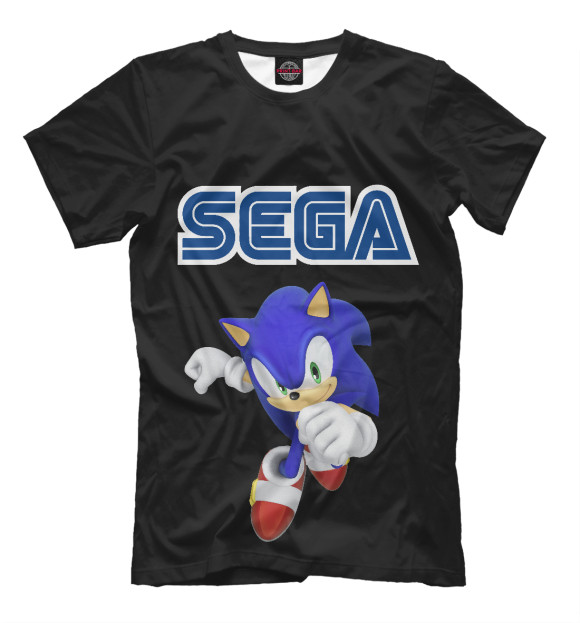 Мужская футболка с изображением Соник Sega цвета Р‘РµР»С‹Р№