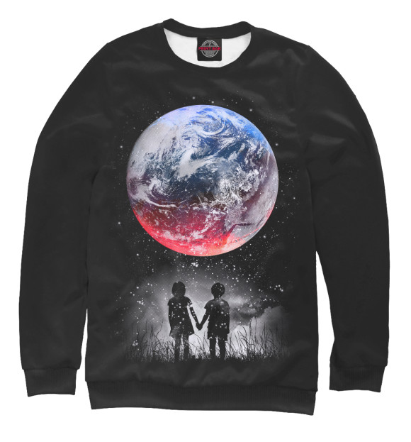 Свитшот для девочек с изображением Cosmic Dreams цвета Белый