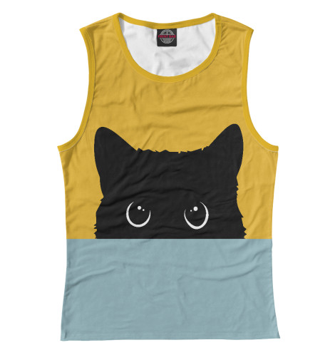 

Майки Print Bar, Белый, Черная кошка