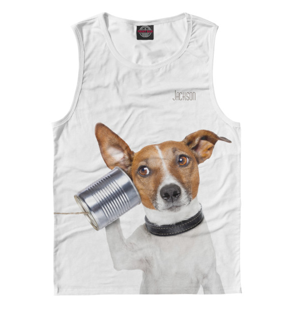 Мужская майка с изображением Джек-рассел цвета Белый