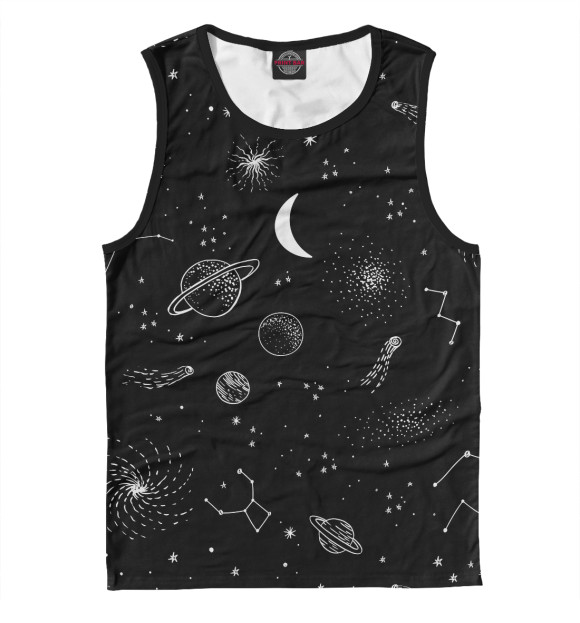 Мужская майка с изображением Космос цвета Белый