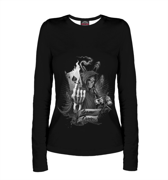 Женский лонгслив с изображением Конец игры цвета Белый