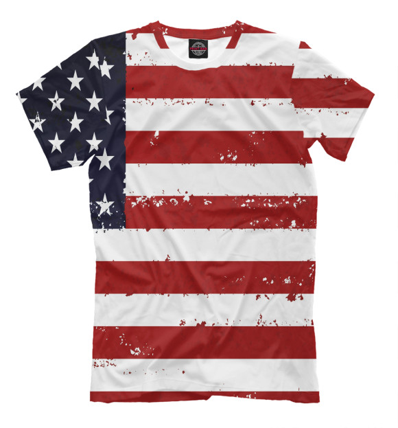 Мужская футболка с изображением Америка цвета Молочно-белый