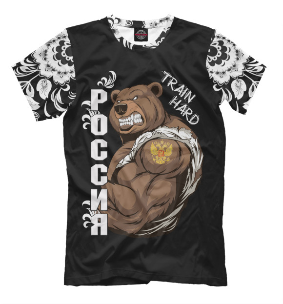 Футболка для мальчиков с изображением Train hard цвета Черный