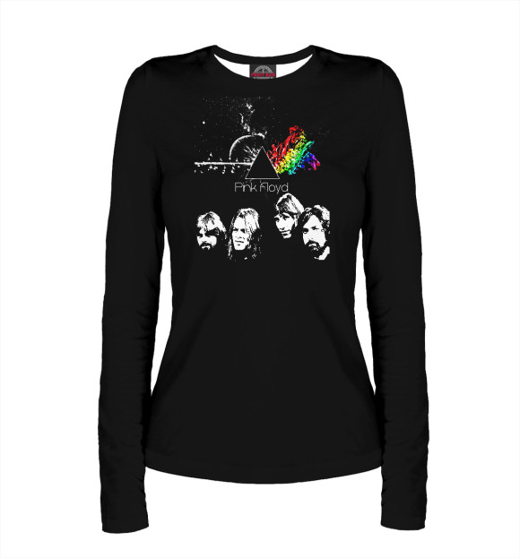 Женский лонгслив с изображением Pink Floyd цвета Белый