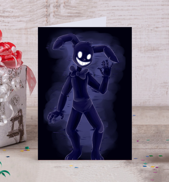 Открытка с изображением Shadow Bonnie (fnaf) цвета Белый