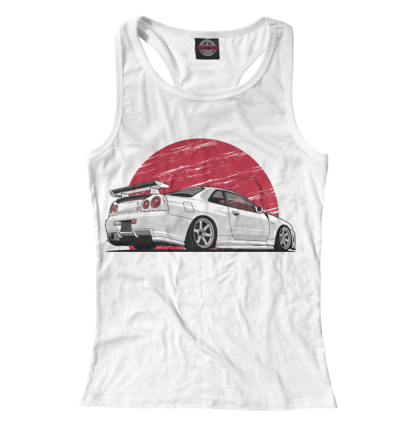 Женская майка-борцовка с изображением Nissan Skyline цвета Белый
