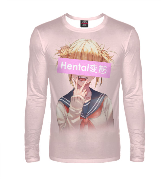 Мужской лонгслив с изображением Pink hentai.. цвета Белый