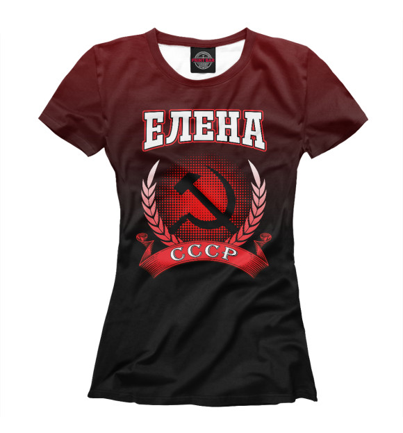 Женская футболка с изображением Елена цвета Белый