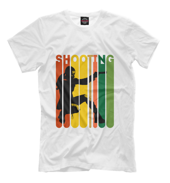 Мужская футболка с изображением Shooting цвета Молочно-белый