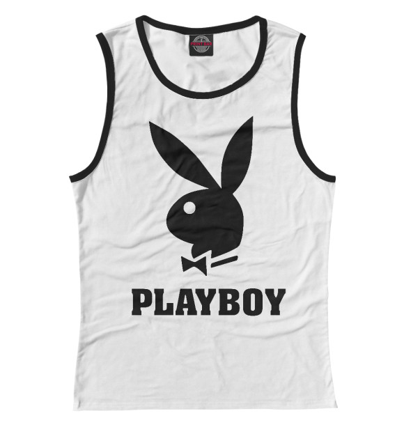 Майка для девочки с изображением Playboy цвета Белый