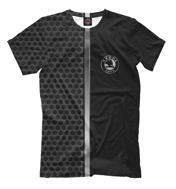 Мужская футболка с изображением Skoda цвета Черный