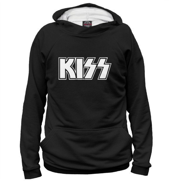 Женское худи с изображением KISS цвета Белый