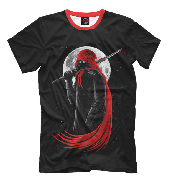 Мужская футболка с изображением Лунный убийца цвета Черный
