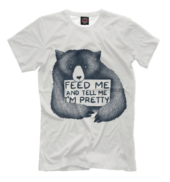Мужская футболка с изображением Feed me! цвета Бежевый