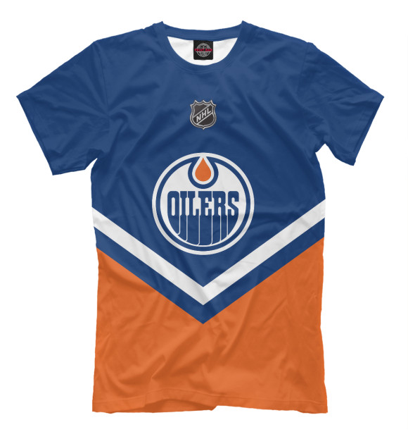 Мужская футболка с изображением Edmonton Oilers цвета Темно-синий