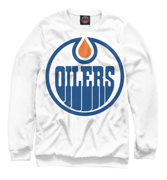 Женский свитшот с изображением Edmonton Oilers цвета Белый
