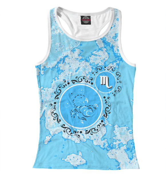 Женская майка-борцовка с изображением Скорпион цвета Белый