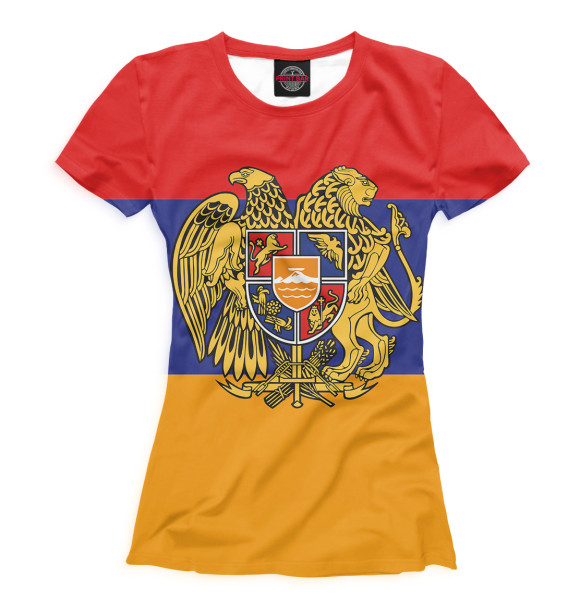 Женская футболка с изображением Армения цвета Белый