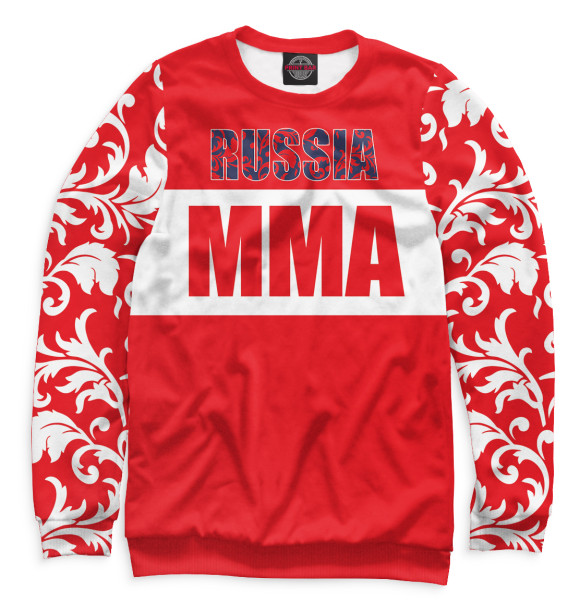 Мужской свитшот с изображением MMA Russia цвета Белый