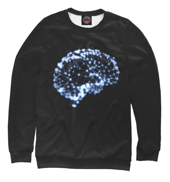 Свитшот для девочек с изображением Brain цвета Белый