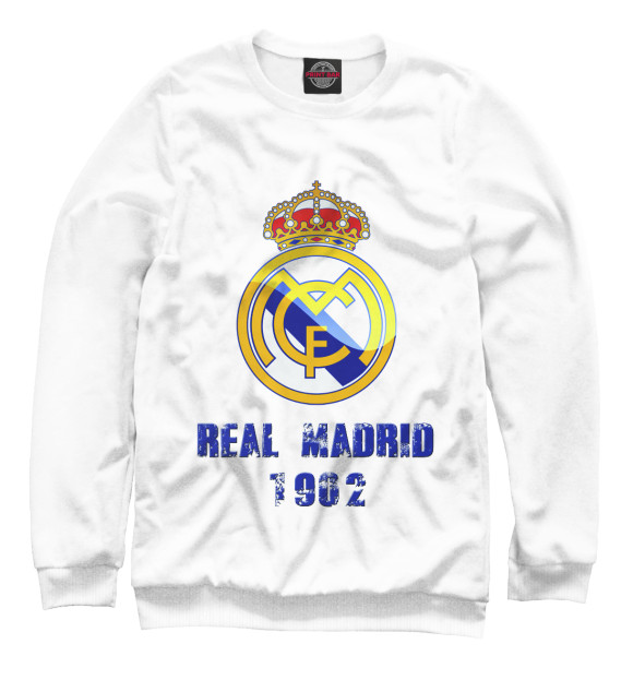 Мужской свитшот с изображением FC Real Madrid цвета Белый