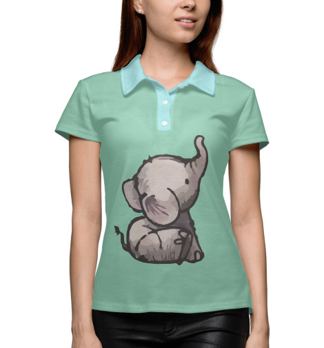 

Поло Print Bar, Белый, Маленький слон