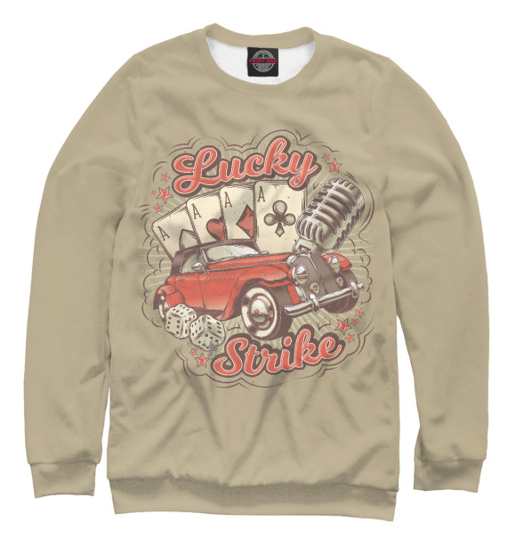 Свитшот для девочек с изображением Удача цвета Белый