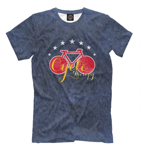 Мужская футболка с изображением Cycle therapy цвета Белый
