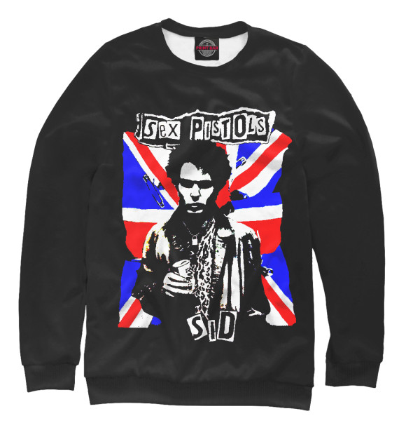 Мужской свитшот с изображением Sex Pistols цвета Белый