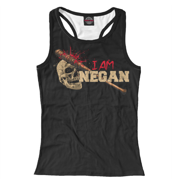 Женская майка-борцовка с изображением I am Negan цвета Белый