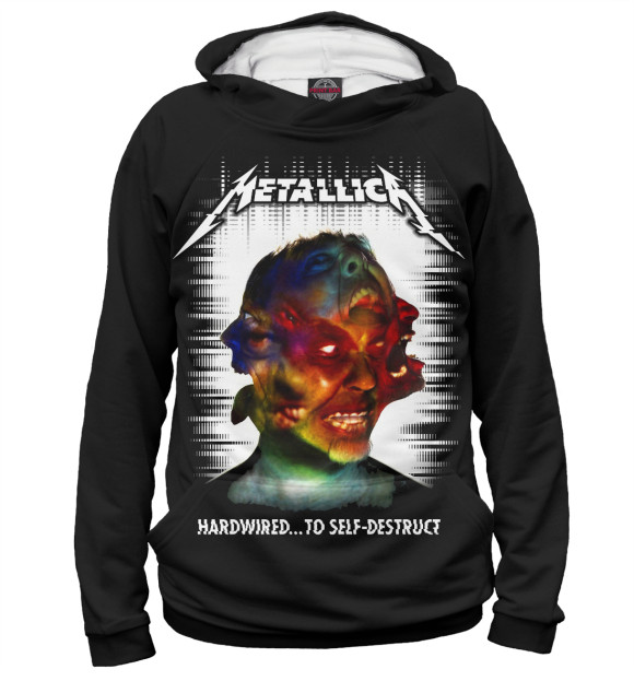 Мужское худи с изображением Metallica Hardwired...To Self-Destruct цвета Белый