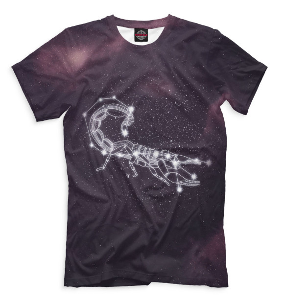 Мужская футболка с изображением Скорпион цвета Молочно-белый