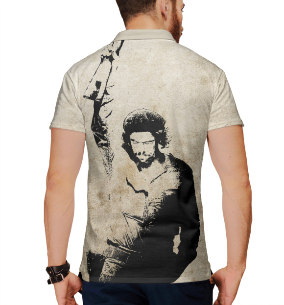 Мужское поло с изображением Ernesto Che Guevara цвета Белый