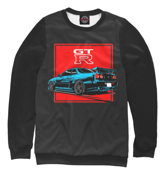 Свитшот для мальчиков с изображением Nissan Skyline Gtr R34 цвета Белый