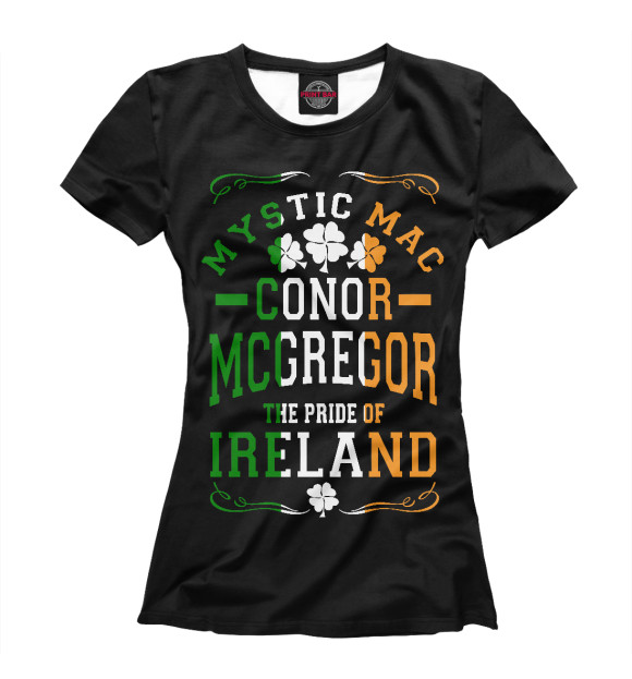 Женская футболка с изображением Гордость Ирландии цвета Белый