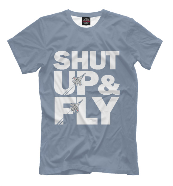 Мужская футболка с изображением Заткнись и летай! цвета Белый