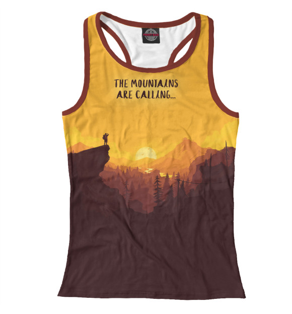 Женская майка-борцовка с изображением Горы цвета Белый