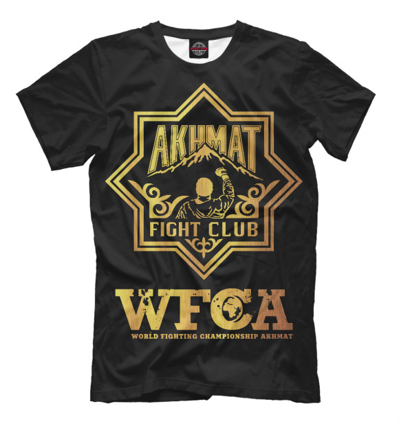 Мужская футболка с изображением Akhmat Fight Club WFCA цвета Черный