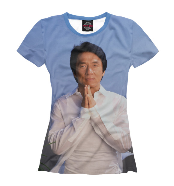 Женская футболка с изображением Джеки Чан цвета Белый