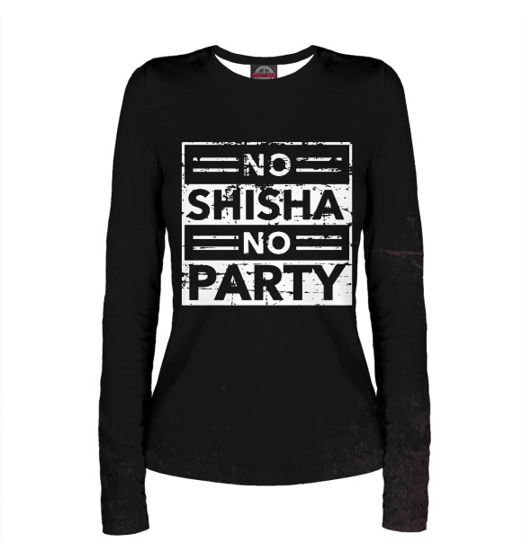 Женский лонгслив с изображением No Shiha No Party цвета Белый
