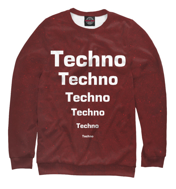 Свитшот для мальчиков с изображением Techno цвета Белый