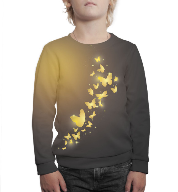 Свитшот для мальчиков с изображением Бабочки цвета Белый